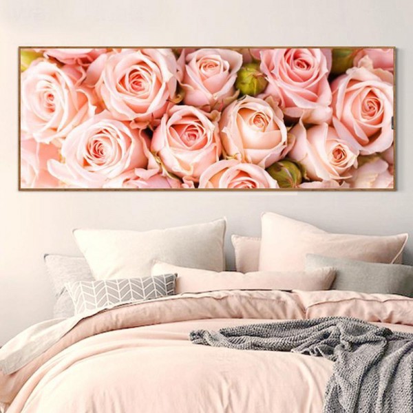 Lyserøde blomster v.a. 40x100cm