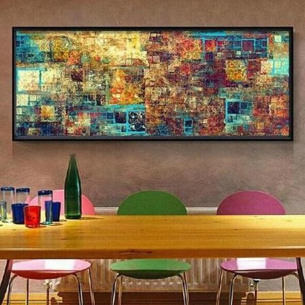 Abstrakt maleri v.a. 40x100cm