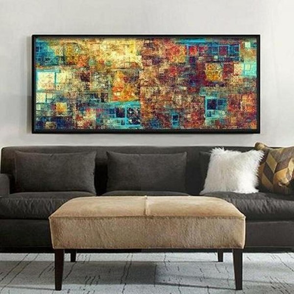 Abstrakt maleri v.a. 40x100cm
