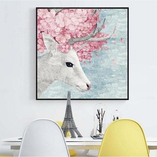 Bukke med lyserøde blomster v.a. 50x50cm
