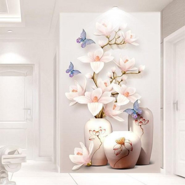 Vase med lotusser va. 50x80cm