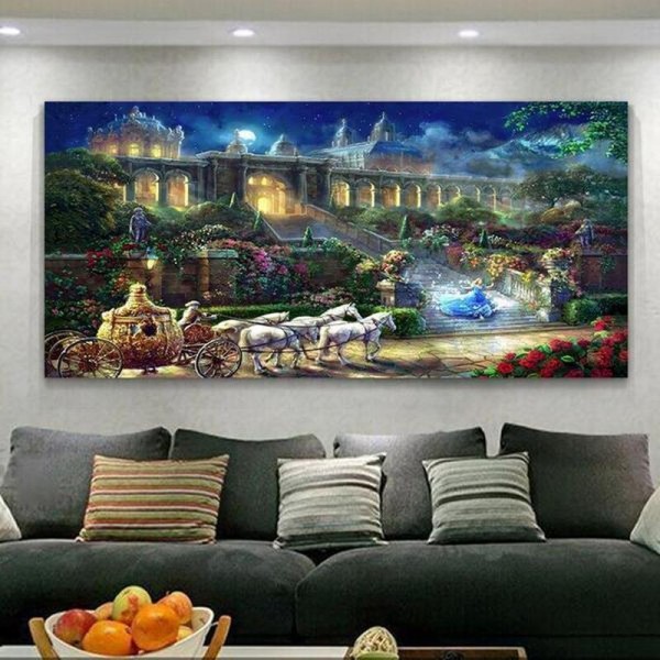 Tempel ved måneskin va. 50x100cm