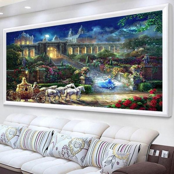 Tempel ved måneskin va. 50x100cm