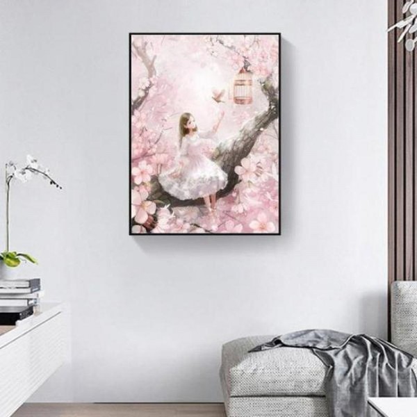 Pige i træet v.a. 50x60cm
