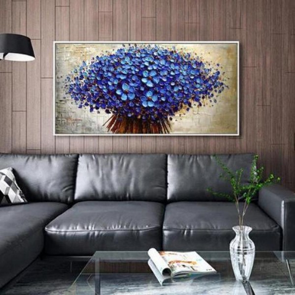 klase af blå blomster v.a. 50x100cm