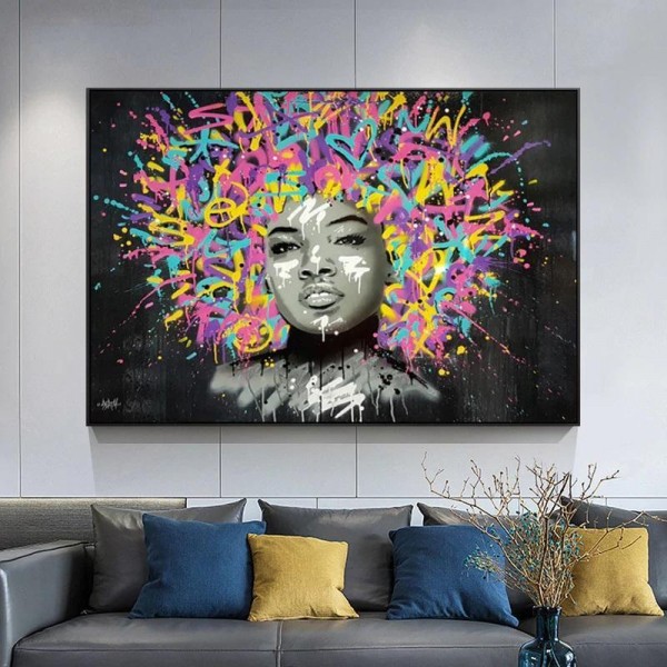 Farvet afro v.a. 50x80cm