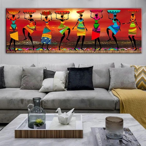 Afrikansk kone 40x120cm