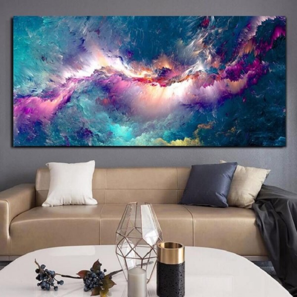 Abstrakt maleri v.a. 50x100cm