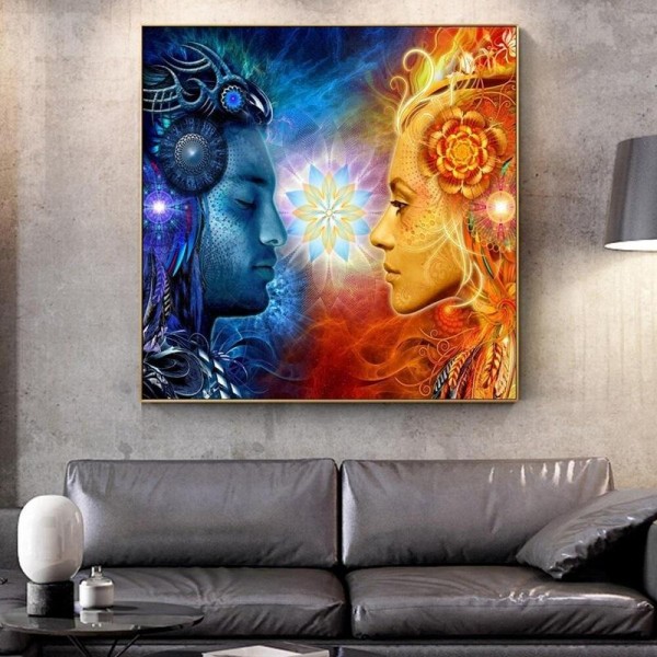 Gud og gudinde v.a. 50x50cm