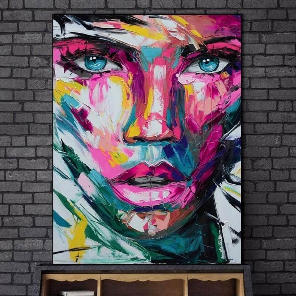 Abstrakt ansigt v.a. 50x70cm