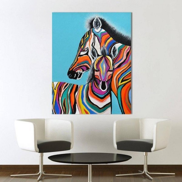Farvet zebraer v.a. 50x70cm