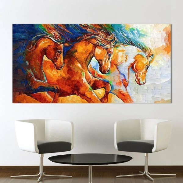 Hestekunst fra 50x100cm