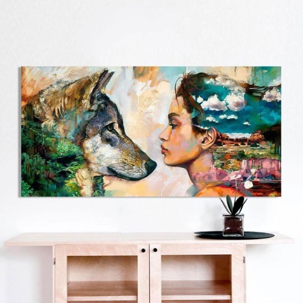 Ulv med kvindekunst fra 50x100cm