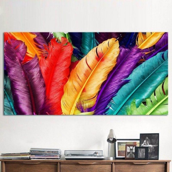Farvede fjer fra 50x100cm