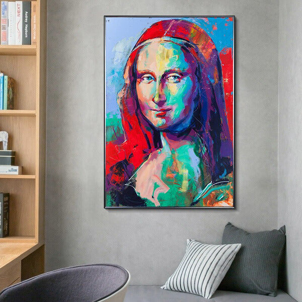 Farverig Mona Lisa v.a. 50x70cm