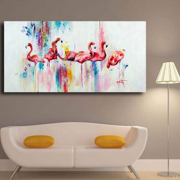 Flamingoer v.a. 50x100cm