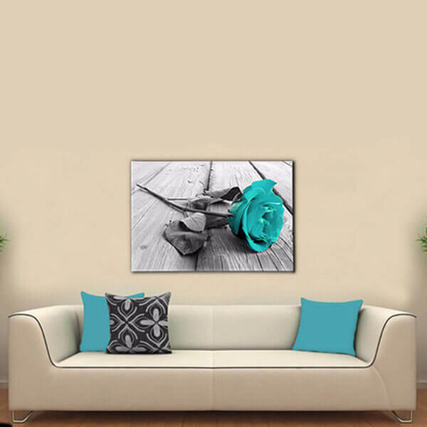 Blå rose v.a. 50x70cm