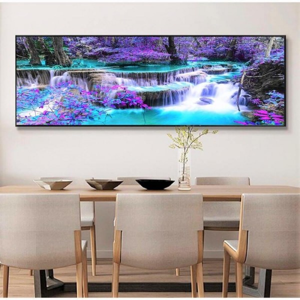 Farverigt vandfald 40x120cm