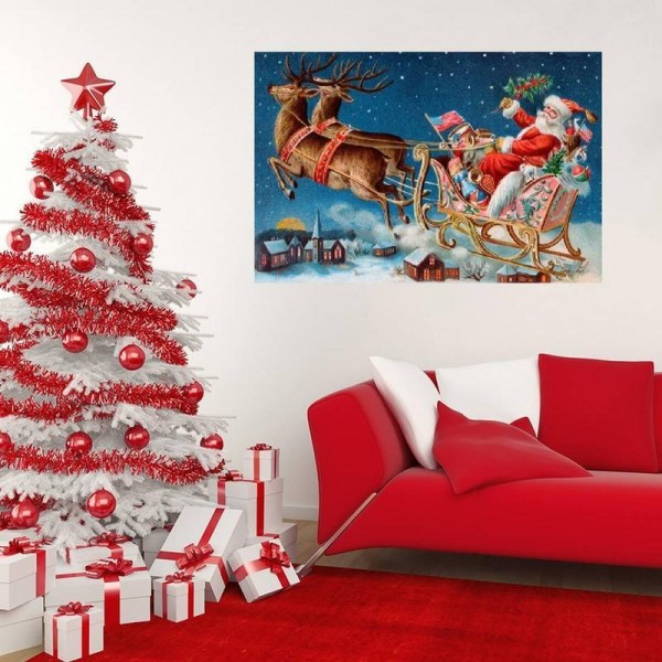 Julemanden på kane fra 50x80cm