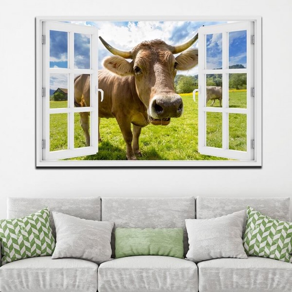 Ko ser gennem vinduet fra 50x80cm