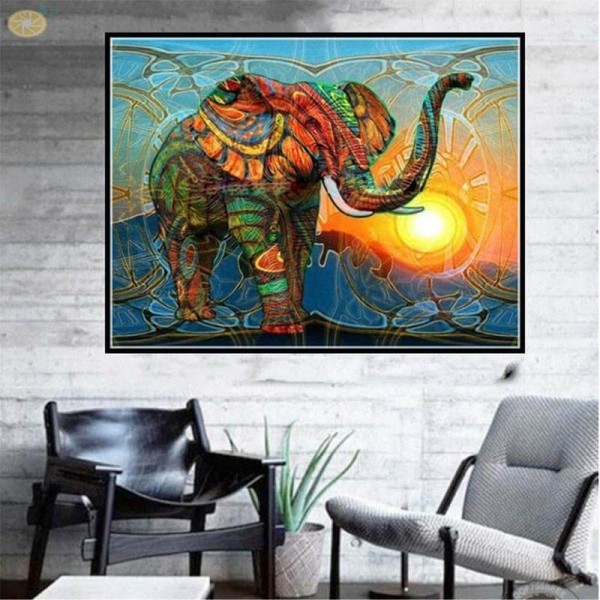 Spirituel elefant v.a. 50x60cm