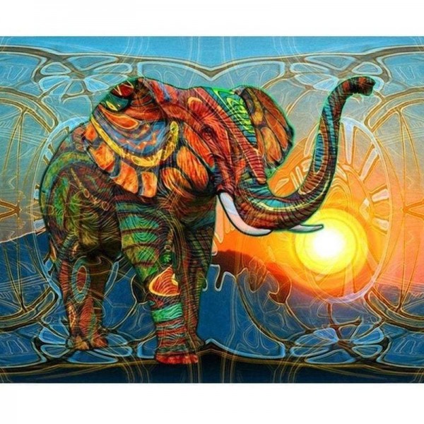 Farverig elefant