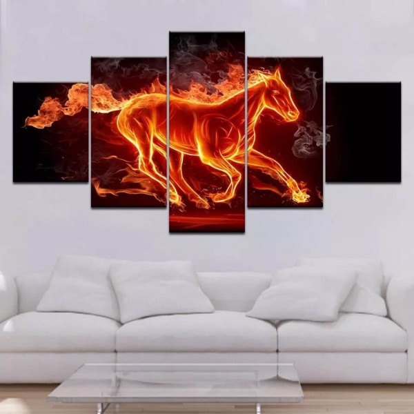 Flammende hest | 5 dele