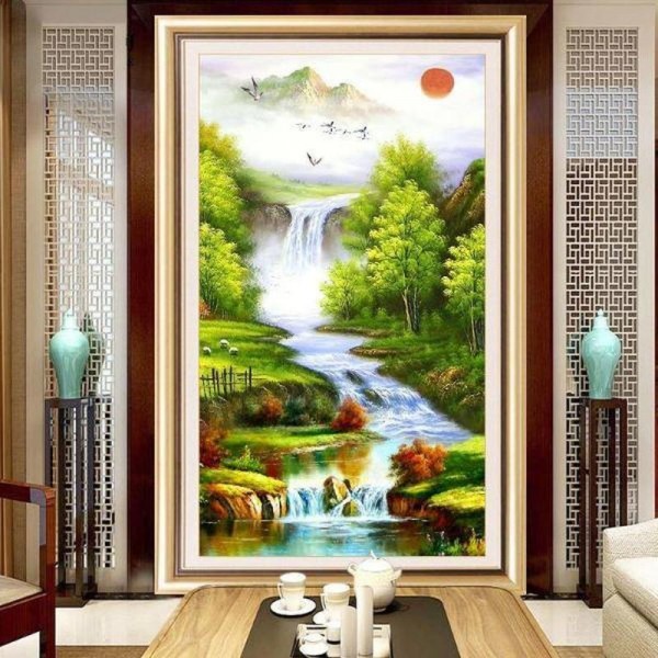 Vandfald v.a. 40x100cm