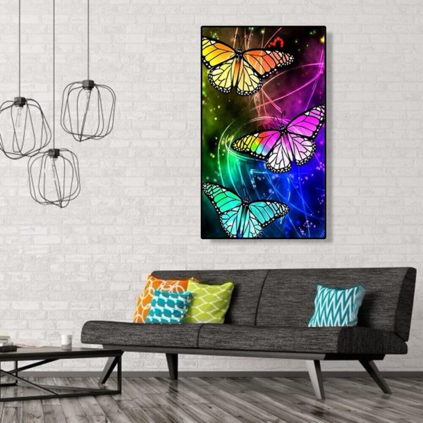 Farverige sommerfugle v.a. 50x90cm