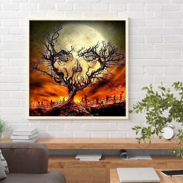 Kranium i måneskin v.a. 50x50cm