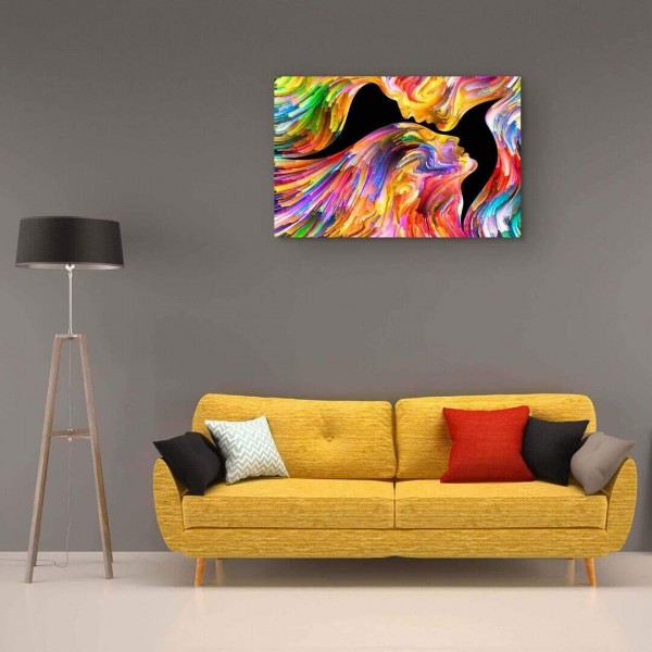 Abstrakte ansigter v.a. 50x80cm