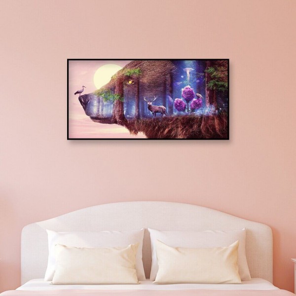 Bjørne og natur v.a. 50x100cm