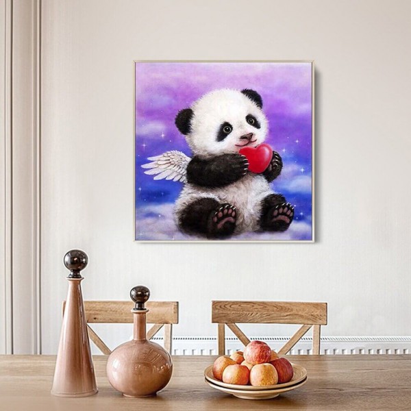 Panda med vinger v.a. 50x50cm
