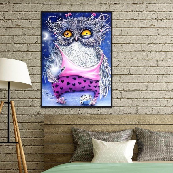 Morgentræt ugle v.a. 50x70cm