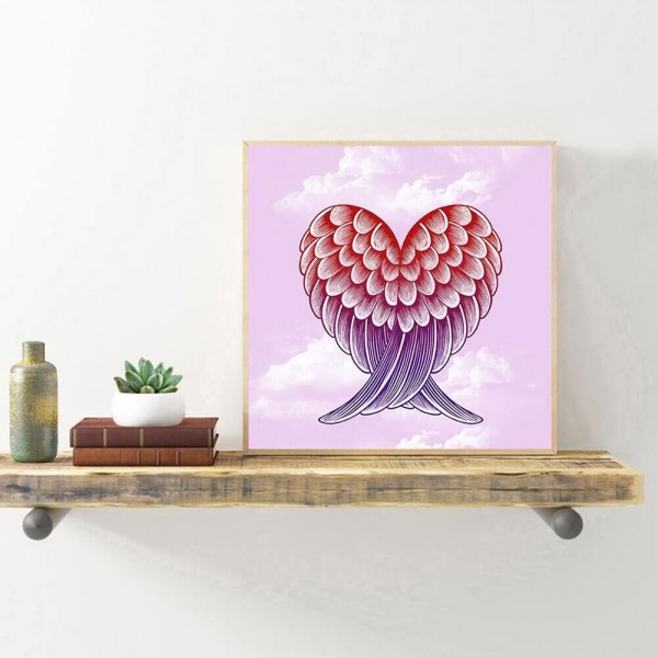 Hjertet af vinger v.a. 50x50cm