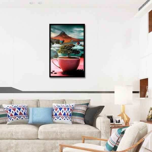 Landskab i en kop v.a. 50x80cm