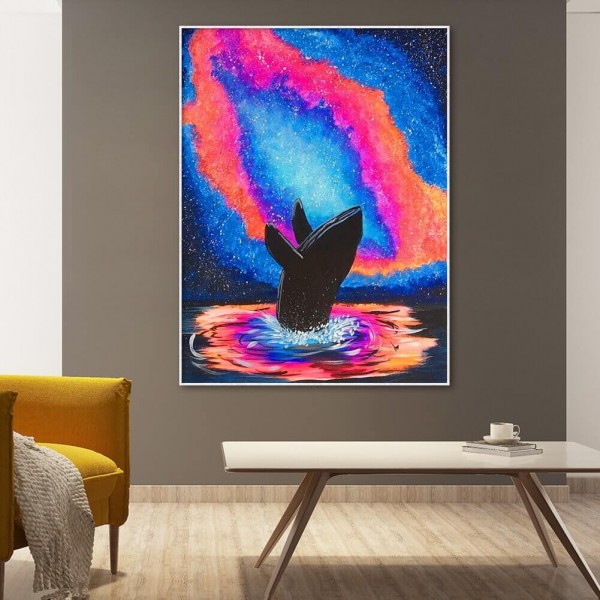 Et hval om natten v.a. 50x70cm