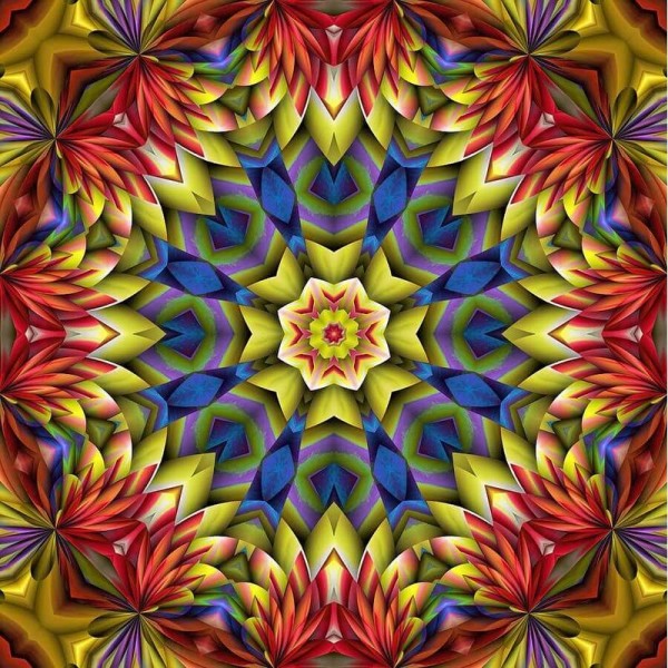 Mandala rød/gul