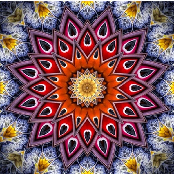 Rød / lilla Mandala