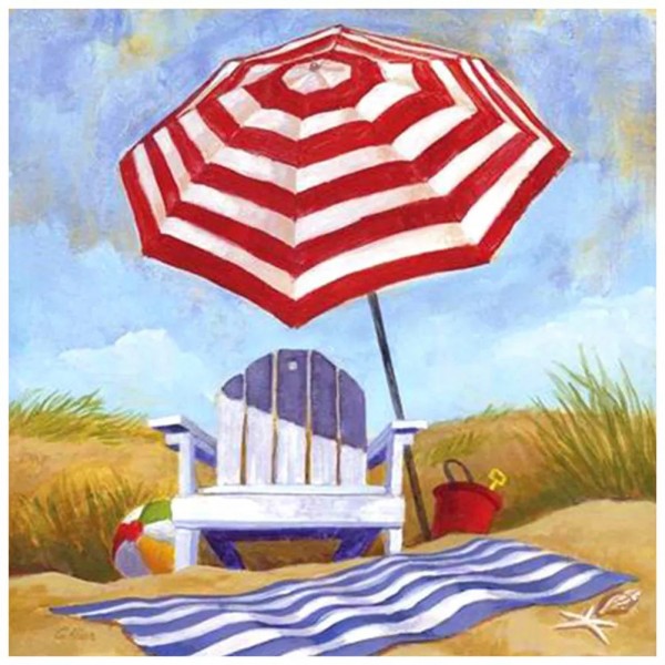 Strandstol med parasol