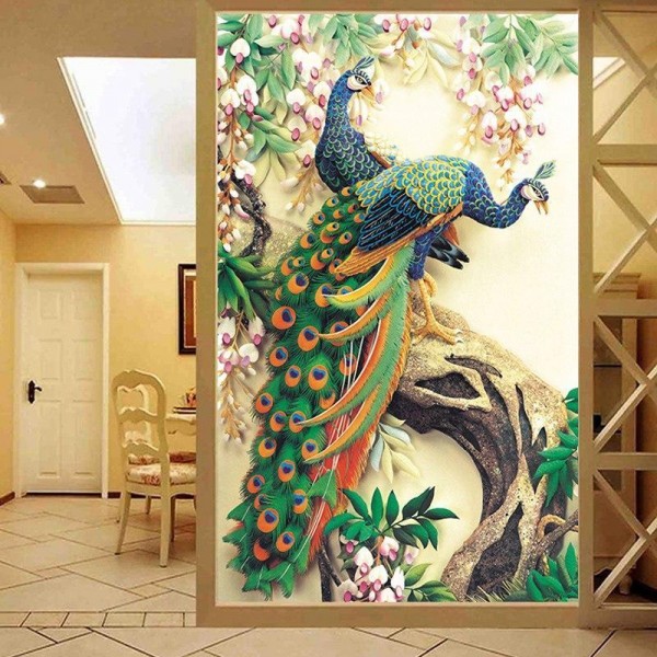 Påfugl v.a. 50x80cm