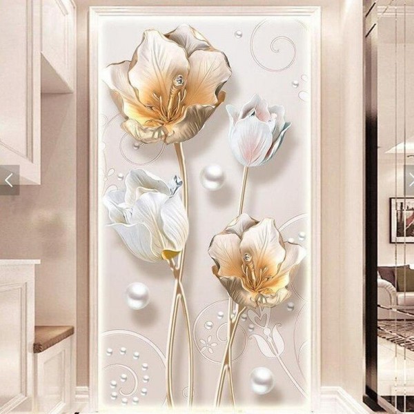 Gyldne blomster v.a. 50x80cm
