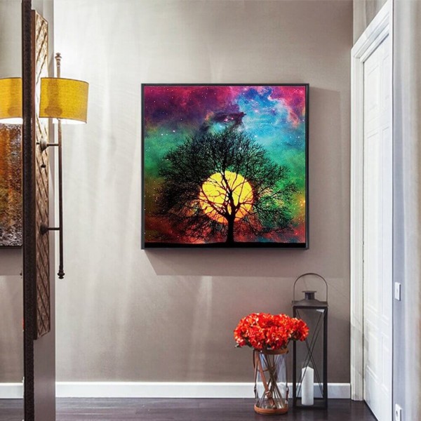 Farverig aften v.a. 50x50cm