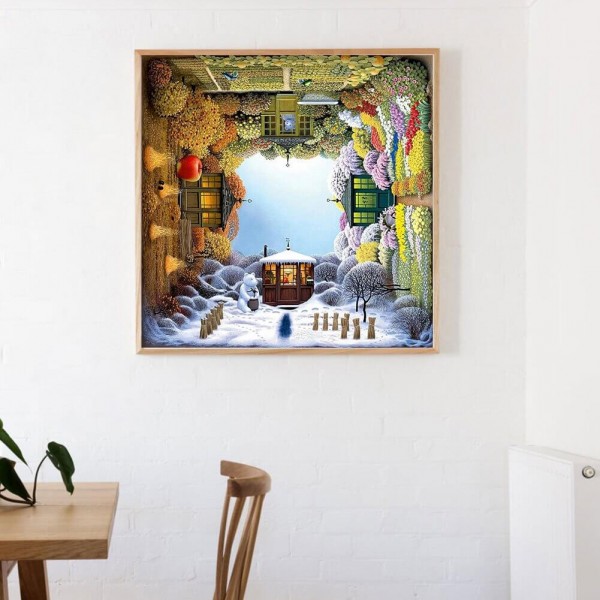 Årstider op og ned v.a. 50x50cm