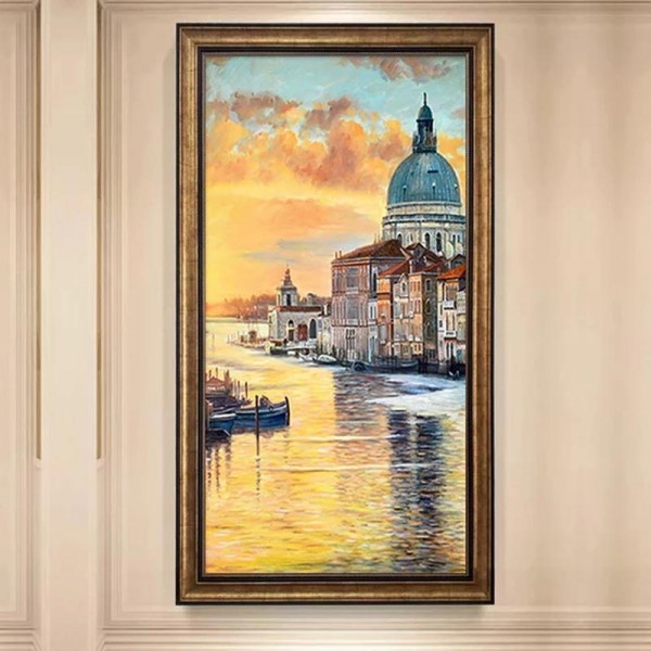 Arketektorisk landskab v.a. 50x90cm