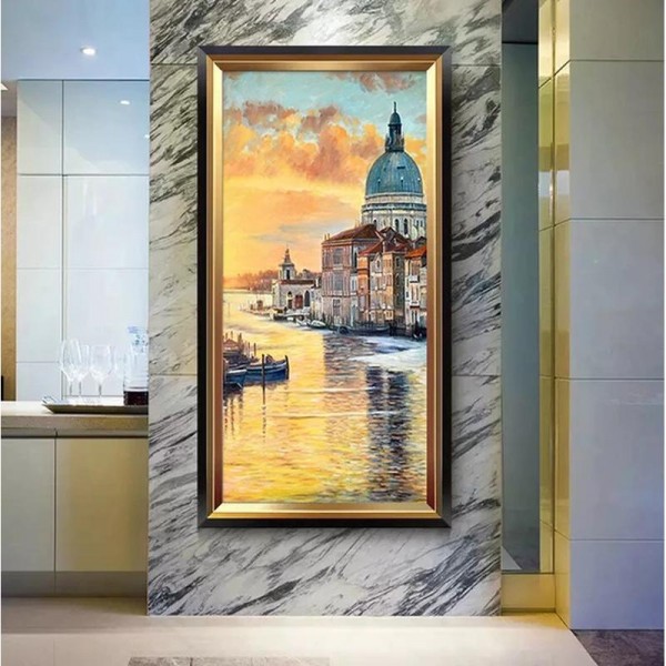 Arketektorisk landskab v.a. 50x90cm
