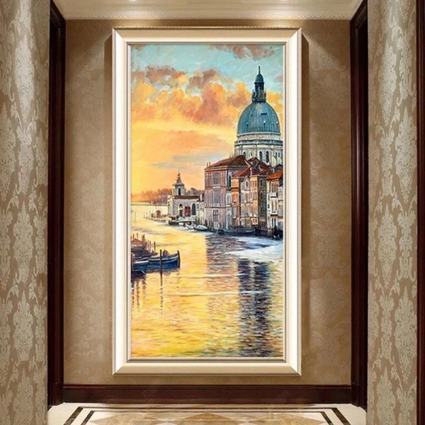 Arketektorisk landskab v.a. 50x90cm