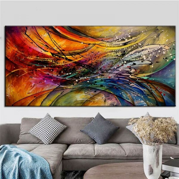 Abstrakt maleri 2 v.a. 50x100cm