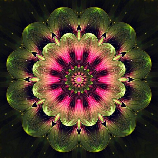 Mandala pink/grøn
