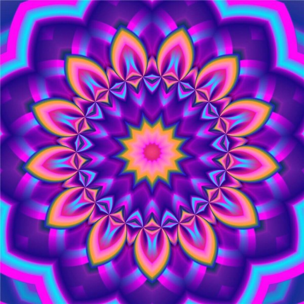 Mandala neon lilla
